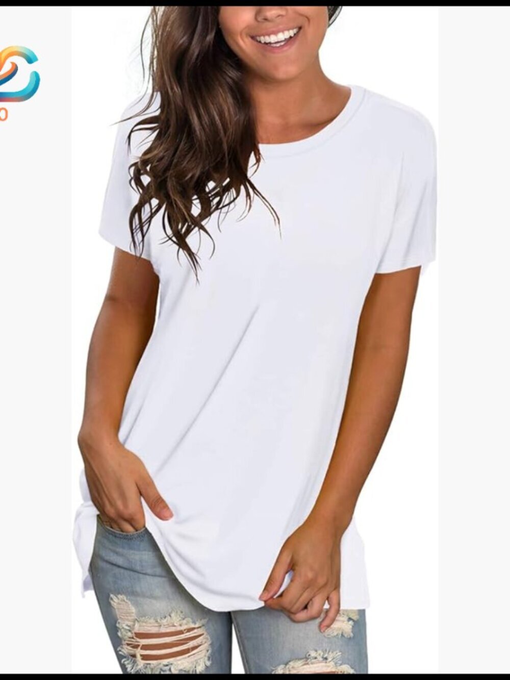 Loose Fit Short Sleeve T-Shirt Tunic for Yoga Workout Casual Wear